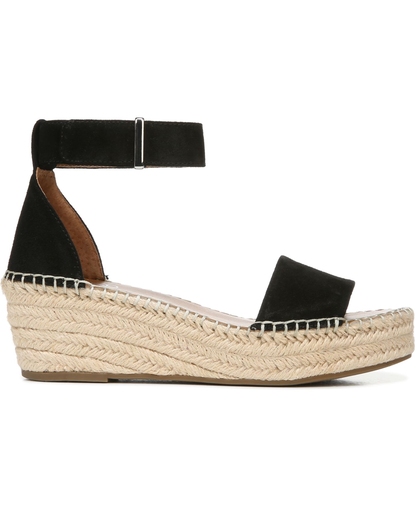 Женские сандалии Franco Sarto Pela Open Toe Espadrille, цвет: Чёрный замшевый — фото 2