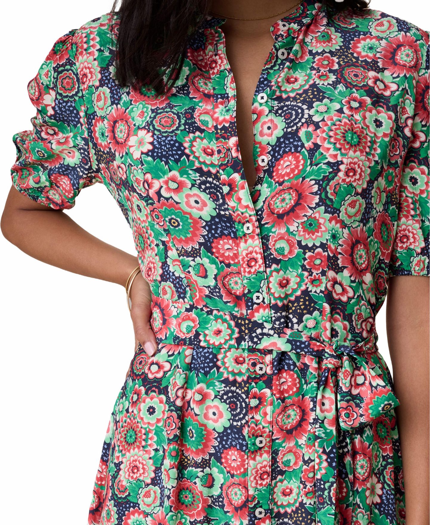 Женское платье UNTUCKit Short Sleeve Lemon Print Midi Alix, цвет: Синий — фото 3