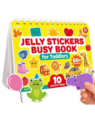 Jelly Sticker Books for Toddlers 1-3, 40+ Large Thick Reusable Stickers, Waterproof Washable Toddler Activity Busy Book
