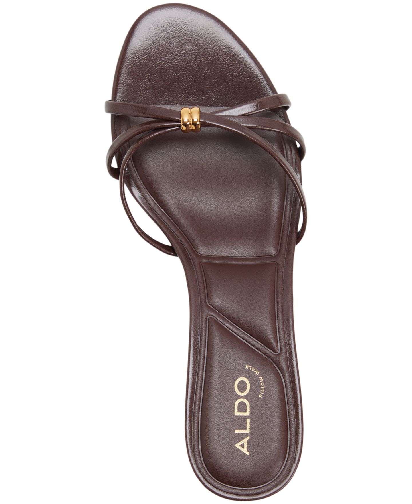 Женские сандалии ALDO Madalyn Kitten Heel Dress Sandals, цвет: Коричневый блестящий — фото 4
