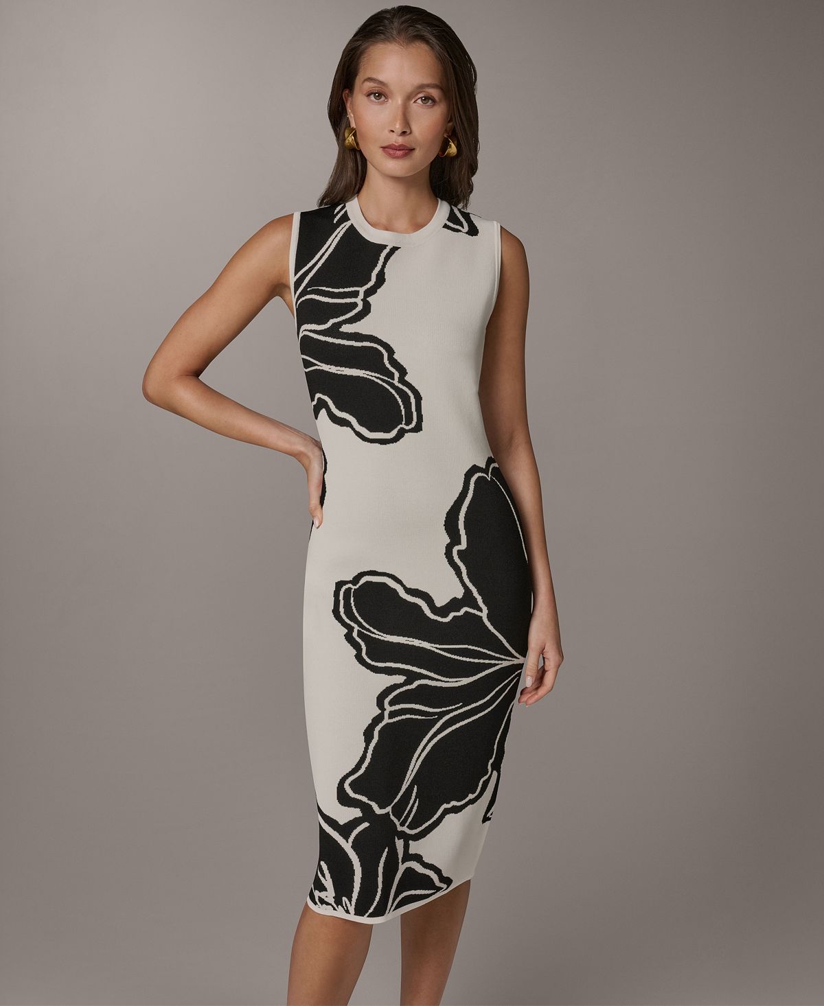 Donna Karan New York Women's Floral Knit Sheath Dress view 3 — MAYCSS fashion products