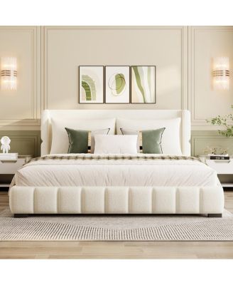  Upholstered Platform Bed with 2 Pillows