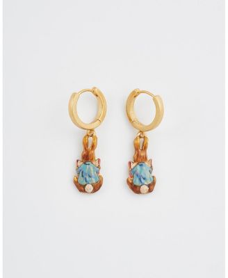 Peter Rabbit Reading Charm Huggie Earrings