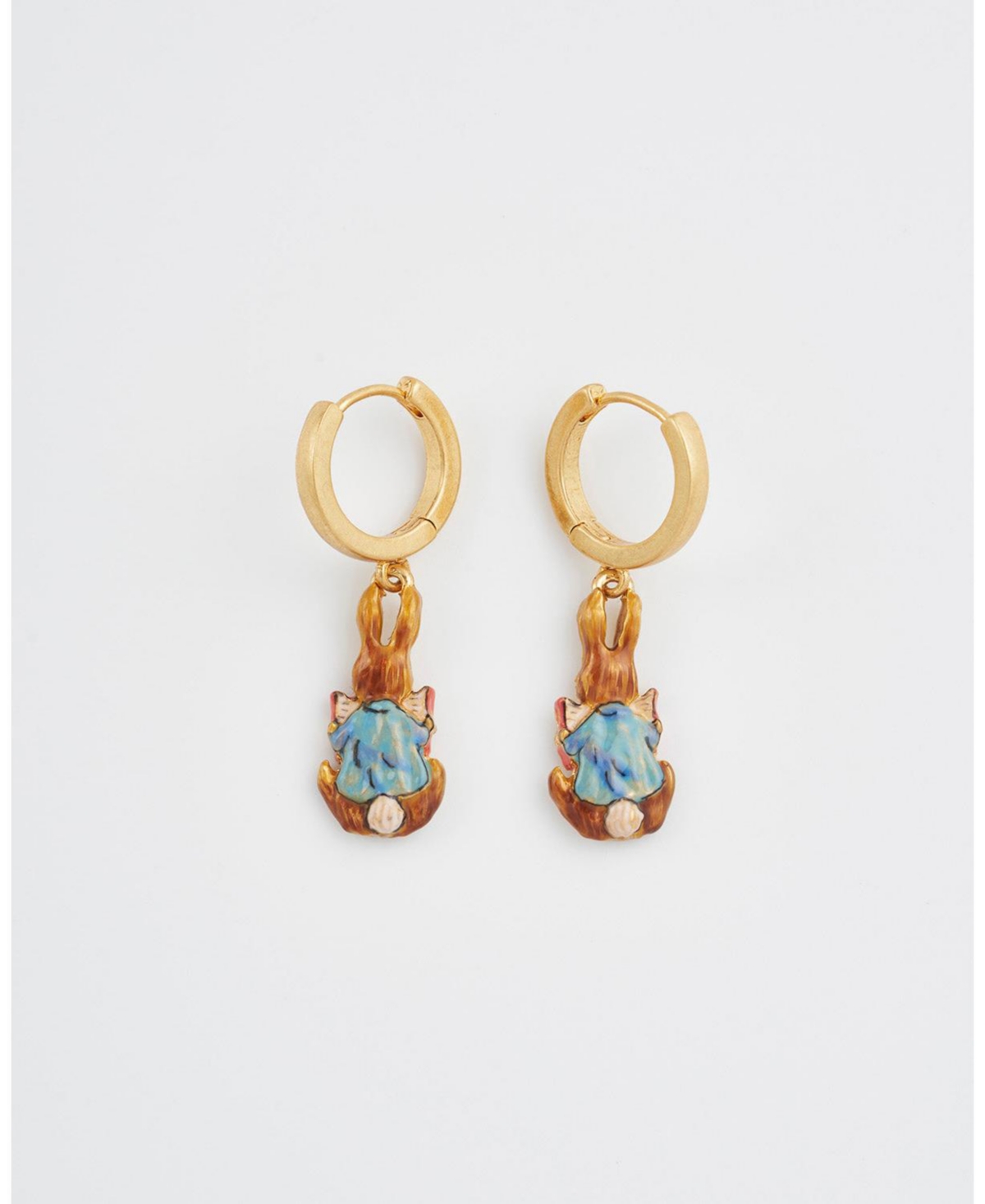 Fable England Peter Rabbit Reading Charm Huggie Earrings