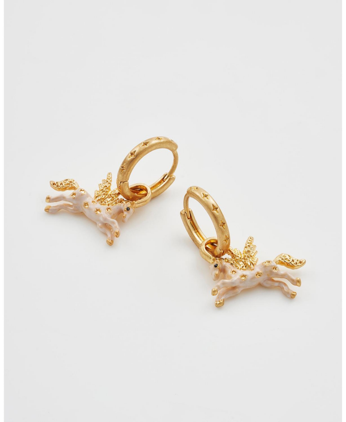 Fable England Gold Pegasus Huggie Earrings