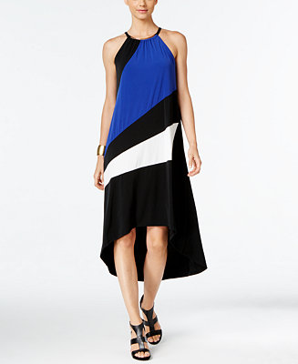 INC International Concepts Colorblocked High-Low Dress, Created for Macy's - Dresses - Women