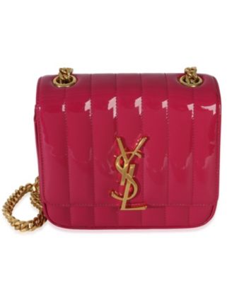 Pink Patent Matelasse Monogram Small Vicky Chain Bag