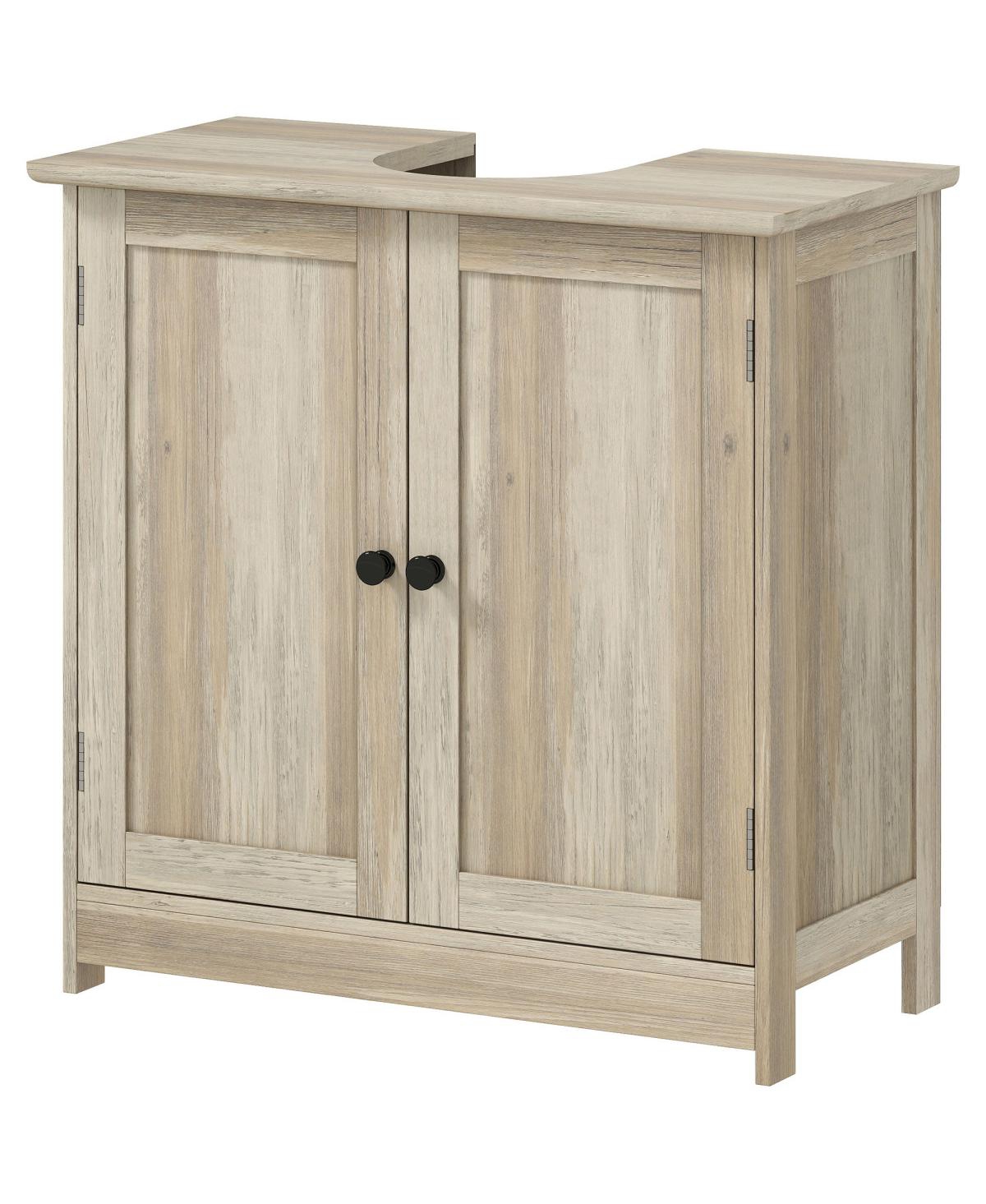 Sillysis 23.5 Inch Bathroom Under Sink Storage Cabinet, Mdf Freestanding Vanity with Adjustable Shelf and Double Doors for Small Bathrooms