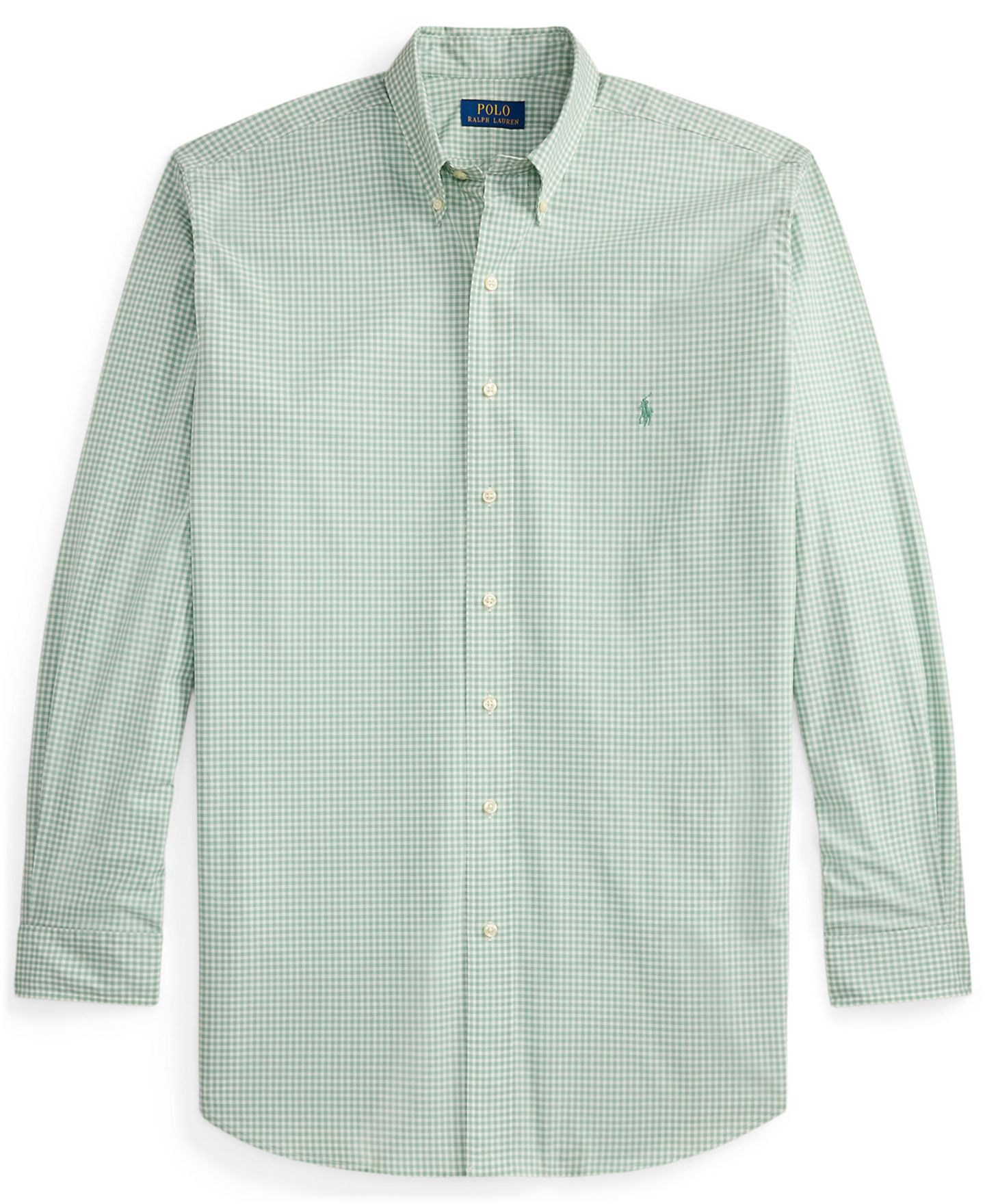 Мужская рубашка Polo Ralph Lauren Big & Tall Poplin Sport Shirt, цвет: Выцветший мятный белый — фото 5