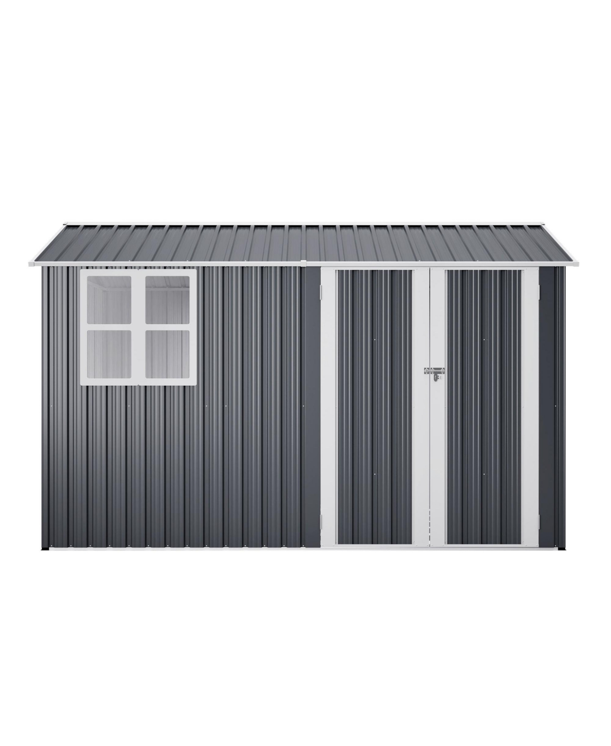 Mondawe 10x8 Feet Outdoor Metal Storage Shed With Lockable Doors And Window