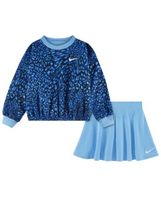 Girls' 4-6X Allover Printed Top and Skirt, 2-Piece Set