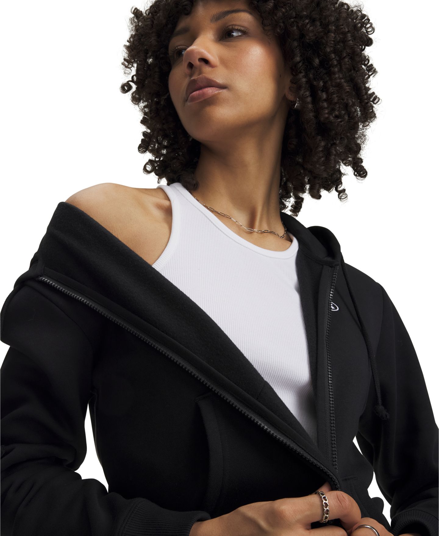 Женская куртка Under Armour Rival Fleece Full-Zip, цвет: Чёрный — фото 3