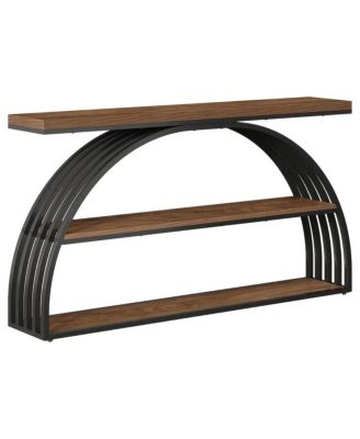 Modern 63 Inch Sofa Table with Elegant Arched Frame Design