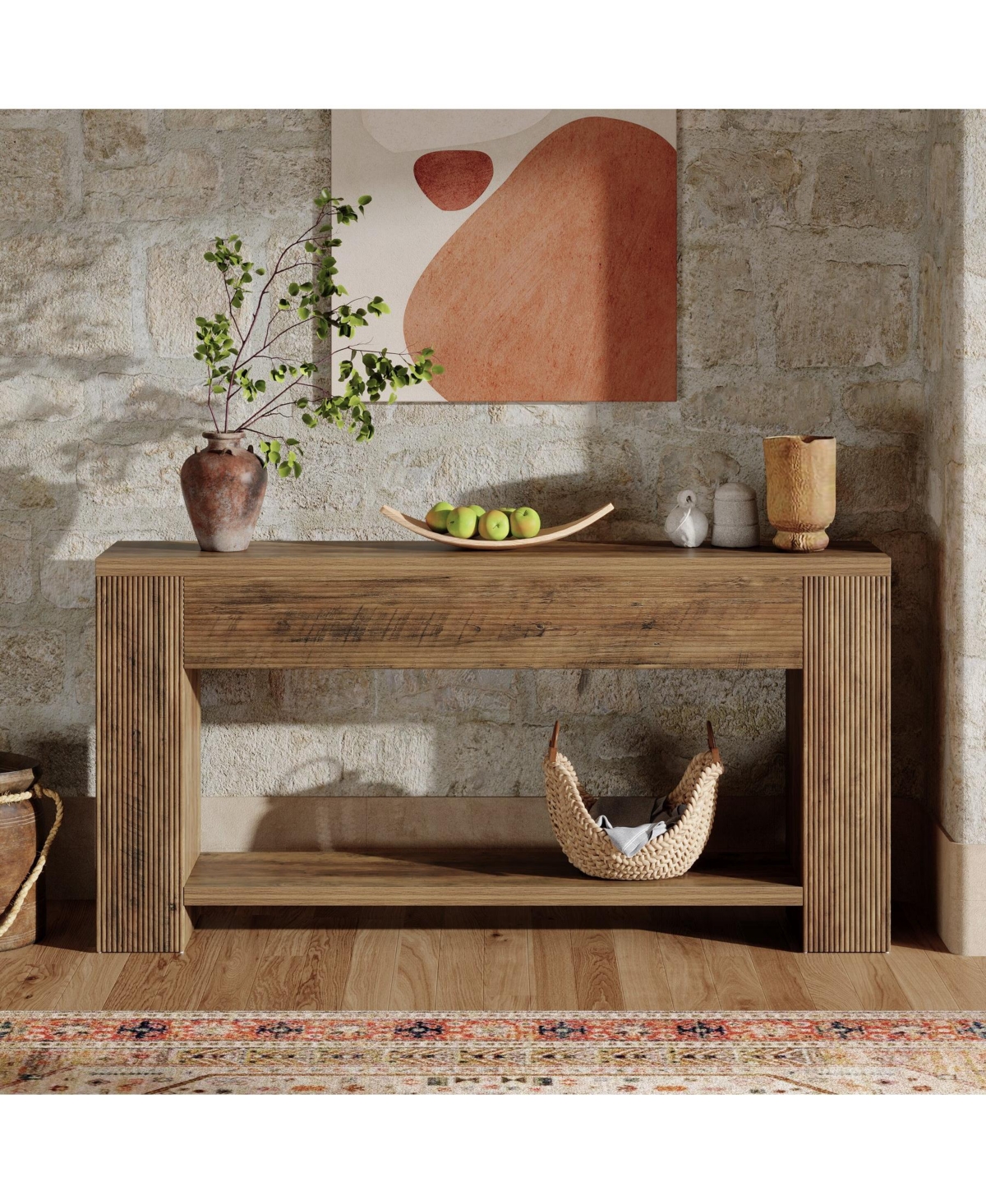 Slickblue Farmhouse Hallway Console Table with Sturdy Legs for Living Room