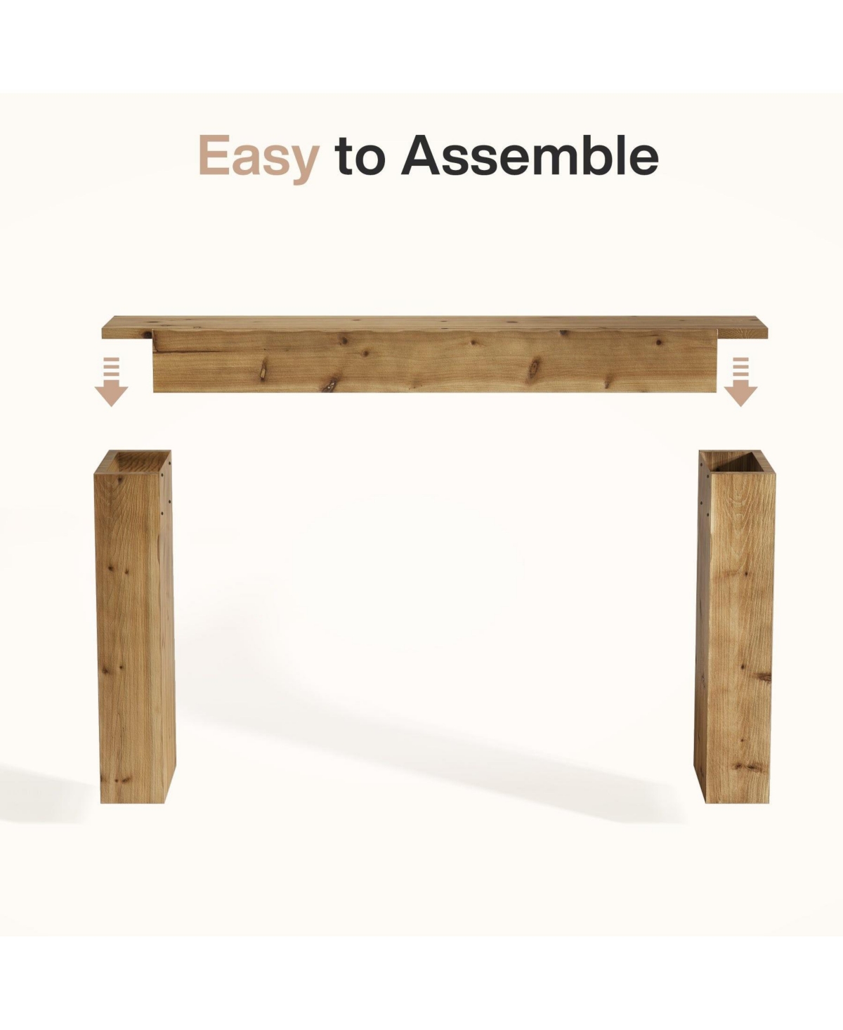 Slickblue Entryway Console Table, Solid Wood Farmhouse Sofa Table for Foyer
