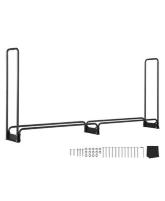 Firewood Rack with Water-Resistant Cover, 101 x 14 x 46 inches Outdoor Holder, 1/2 Cord