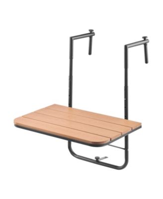 Balcony Hanging Table, Folding Railing Table with 4-Level Height