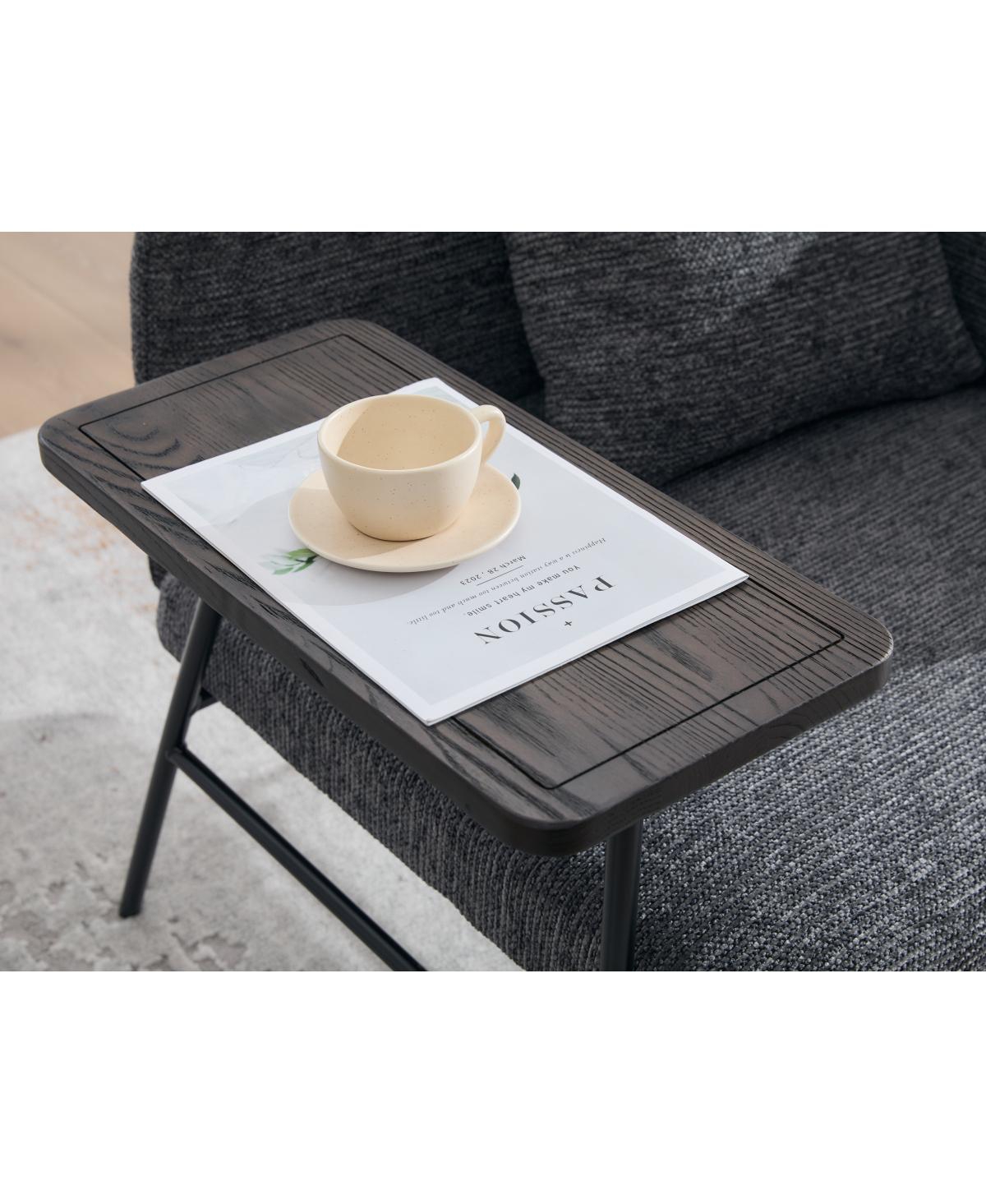Streamdale Furniture Modern Upholstered Lounge Chair with Side Table and Storage Pockets