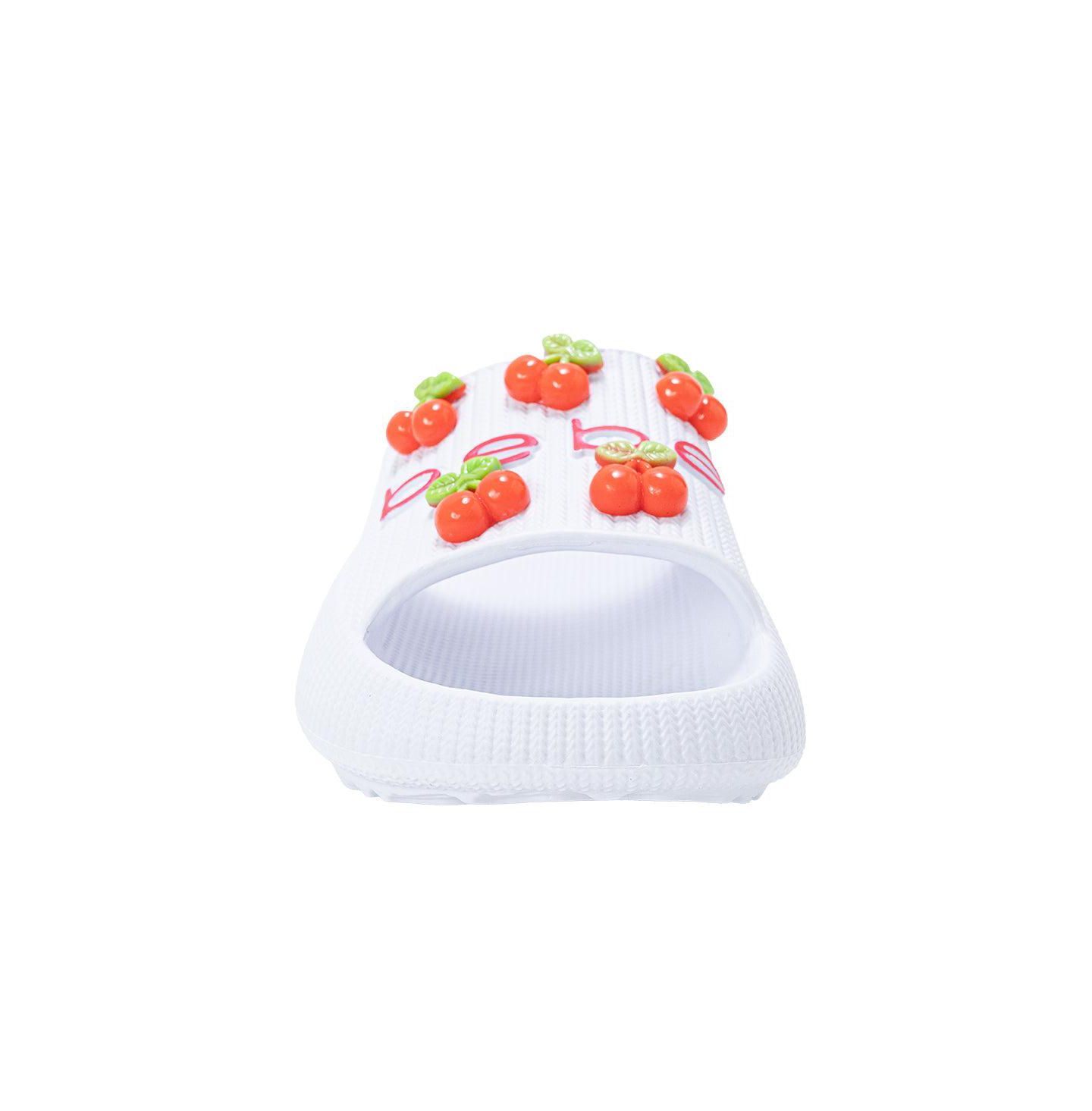 Сандалии Bebe Girls EVA Slide - Lightweight Comfy Slide Sandals with Cherry Charms для девочек, цвет: Белый — фото 5