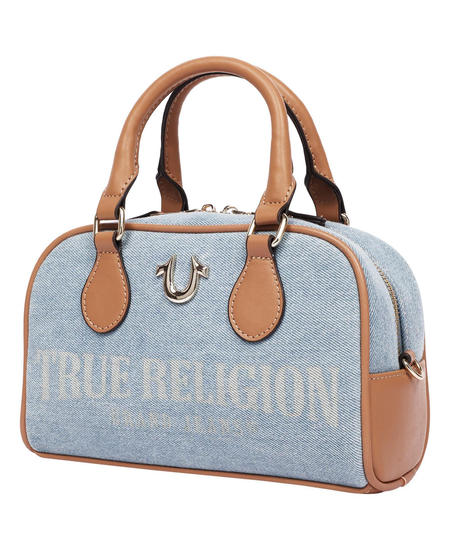 Женская сумка True Religion Denim Logo Mini Satchel Crossbody, цвет: Джинсовый — фото 3