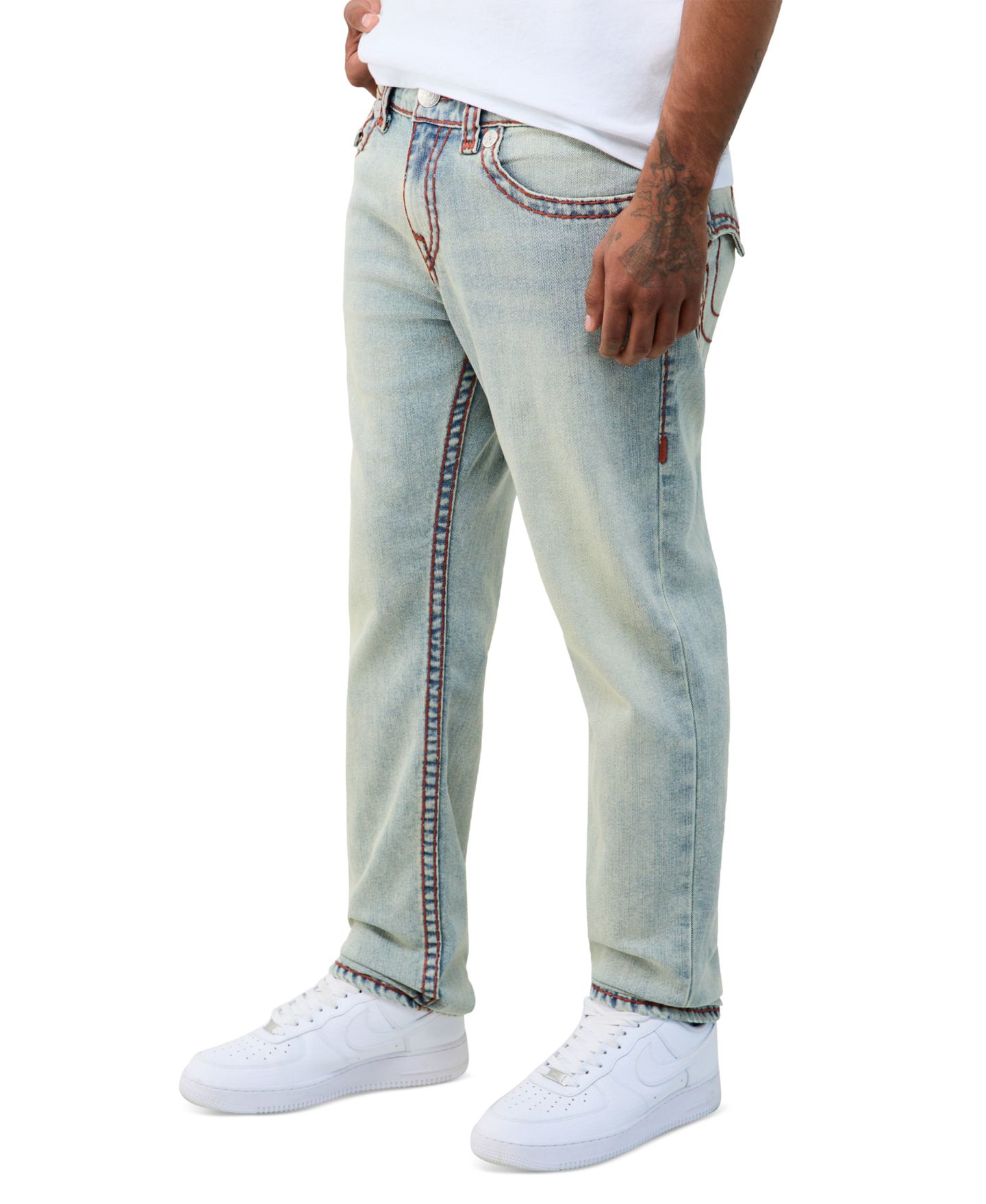 Мужские джинсы True Religion Rocco Skinny Super T Flap, цвет: Выбеленный варёный — фото 2
