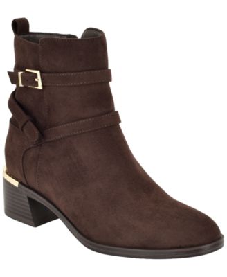 Women's Jasen Buckle Strap Block Heel Booties