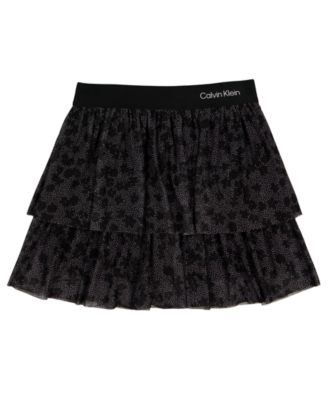 Girls' 7-16 Tiered Glitter Mesh Skirt