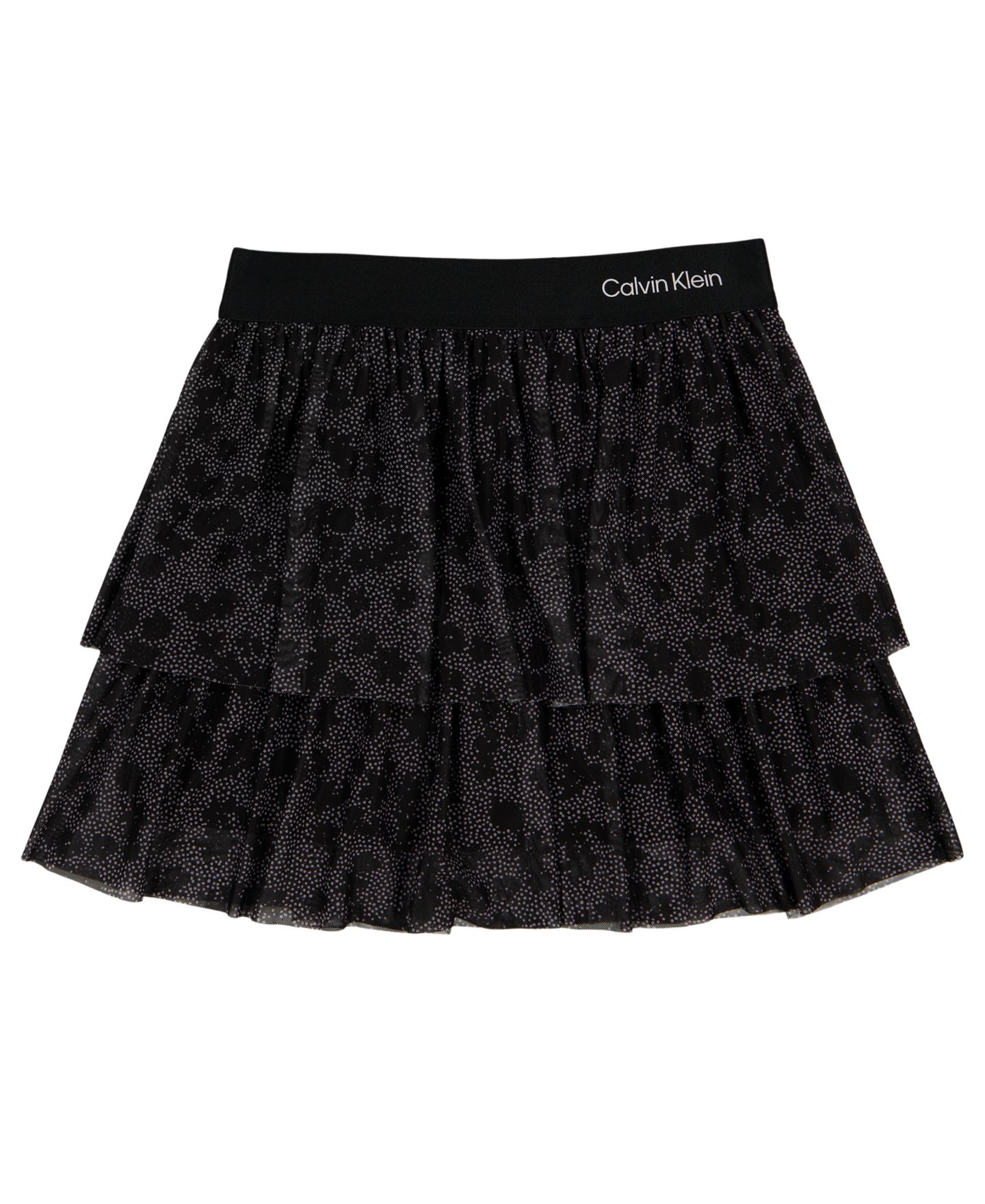 Юбка Calvin Klein Tiered Glitter Mesh для девочек, цвет: Чёрный — фото 1