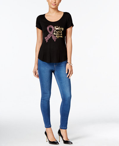 Thalia Sodi Pink Ribbon Graphic T-Shirt & Jeggings, Only at Macy's