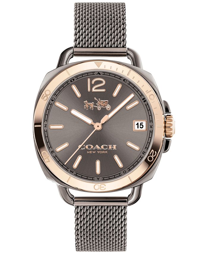 COACH Women s Tatum Gunmetal Stainless Steel Bracelet Watch 34mm