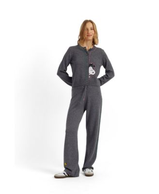Chinti and Parker Women's Wool-Cashmere Snoopy Peep Cardigan