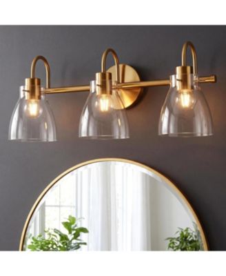 Bathroom Light Fixtures,3-Light Bathroom Vanity Lights Over Mirror with Clear Glass Shade, Vanity Light for Bedroom Living Room