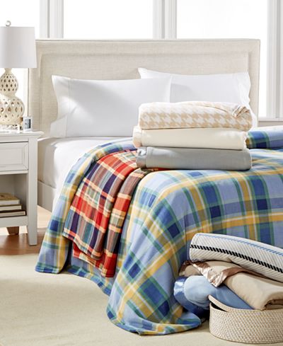 Martha Stewart Collection Soft Fleece Blankets, Only at Macy's