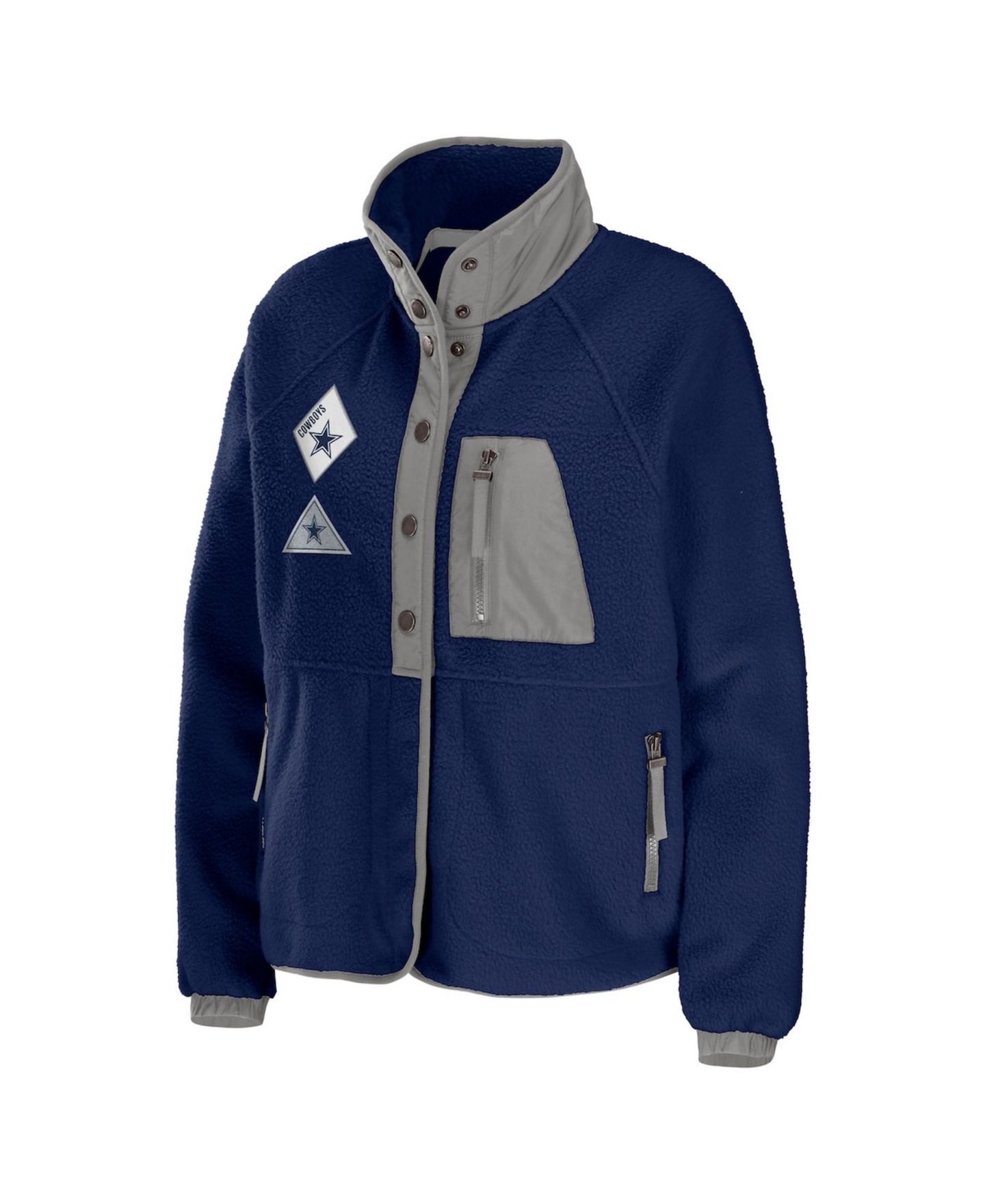 Женская куртка WEAR by Erin Andrews Navy Dallas Cowboys Polar Fleece Raglan Full-Snap — фото 2