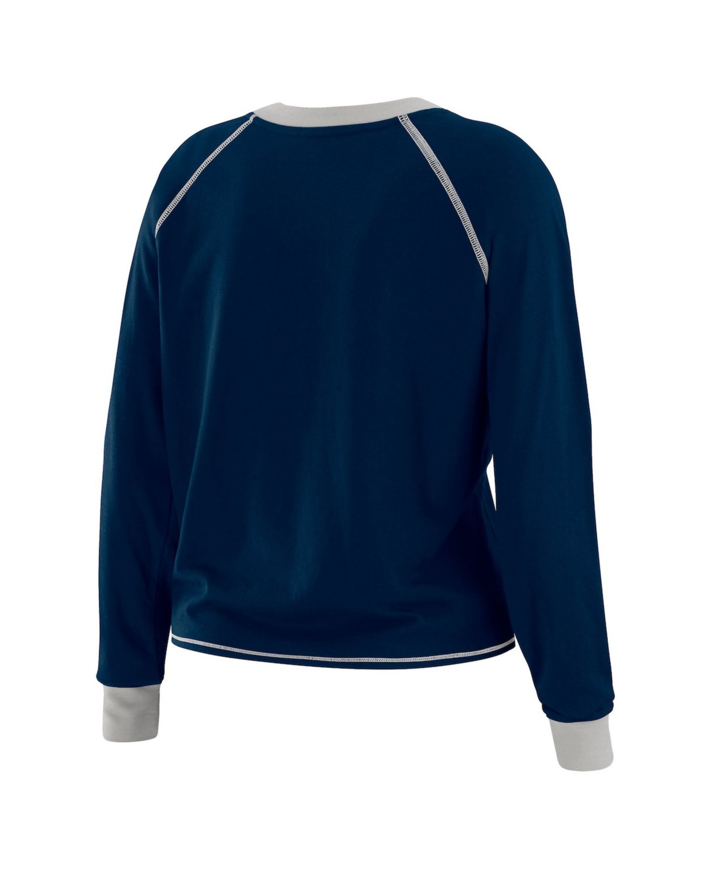 Женская футболка WEAR by Erin Andrews Navy Dallas Cowboys Tie-Front Long Sleeve — фото 3