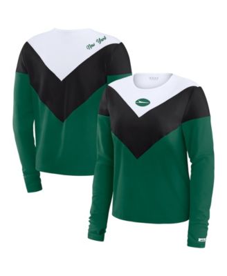 Women's Green/Black New York Jets Plus Size Chevron Tri-Blend Long Sleeve T-Shirt