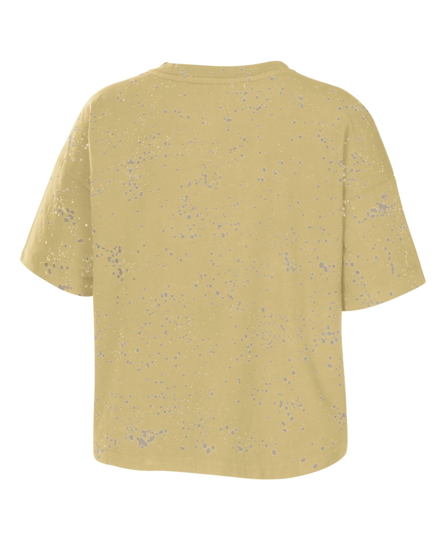 Женская футболка WEAR by Erin Andrews Tan Colorado Buffaloes Bleach Wash Splatter Cropped Notch Neck — фото 3