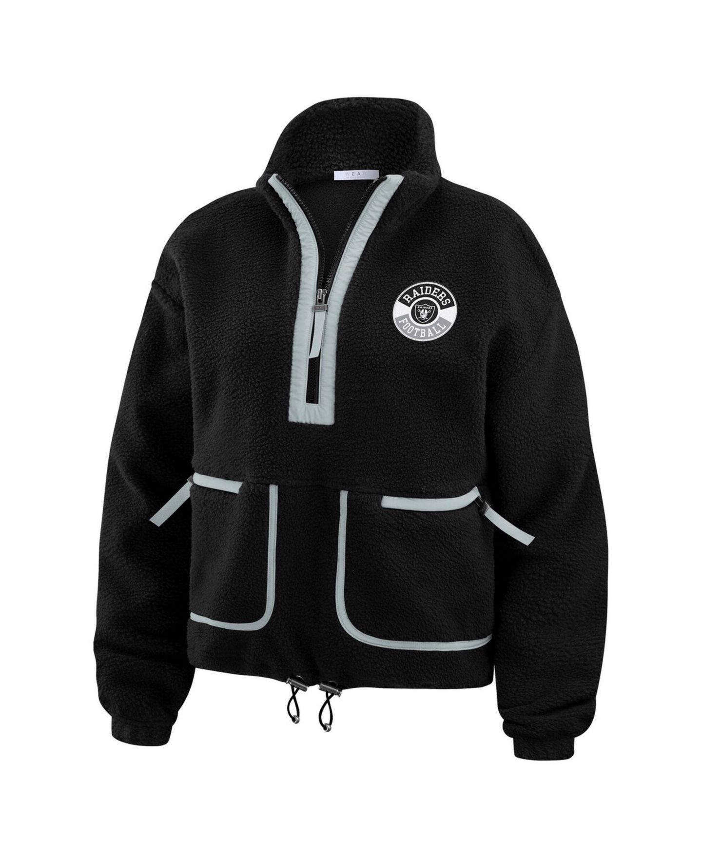 Женская куртка WEAR by Erin Andrews Black Las Vegas Raiders Polar Fleece Half-Zip — фото 2