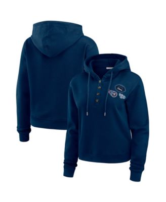 Women's Navy Tennessee Titans Waffle Pullover Hoodie