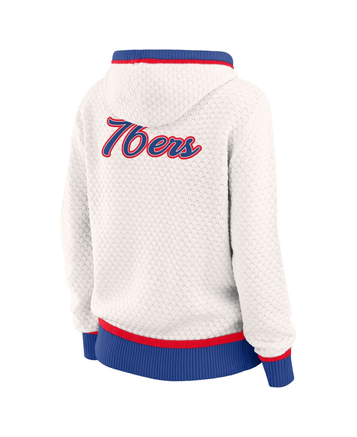 Wear by Erin Andrews Women's Cream Philadelphia 76ers Plus Hoodie Sweater