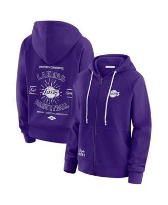 Women's Purple Los Angeles Lakers Vintage Full-Zip Raglan Hoodie