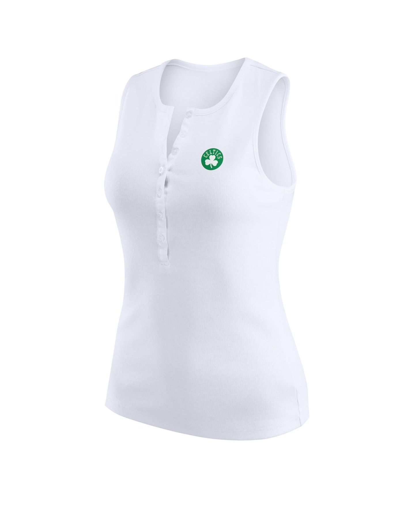 Женский топ WEAR by Erin Andrews White Boston Celtics Rib-Knit Henley — фото 2