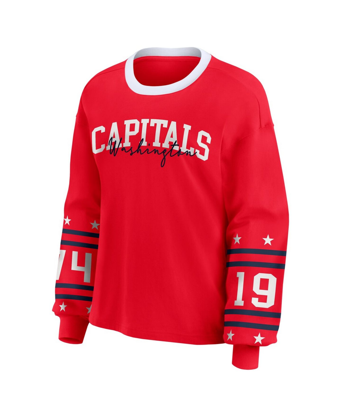 Женская футболка WEAR by Erin Andrews Red Washington Capitals Long-Sleeve Sport — фото 2
