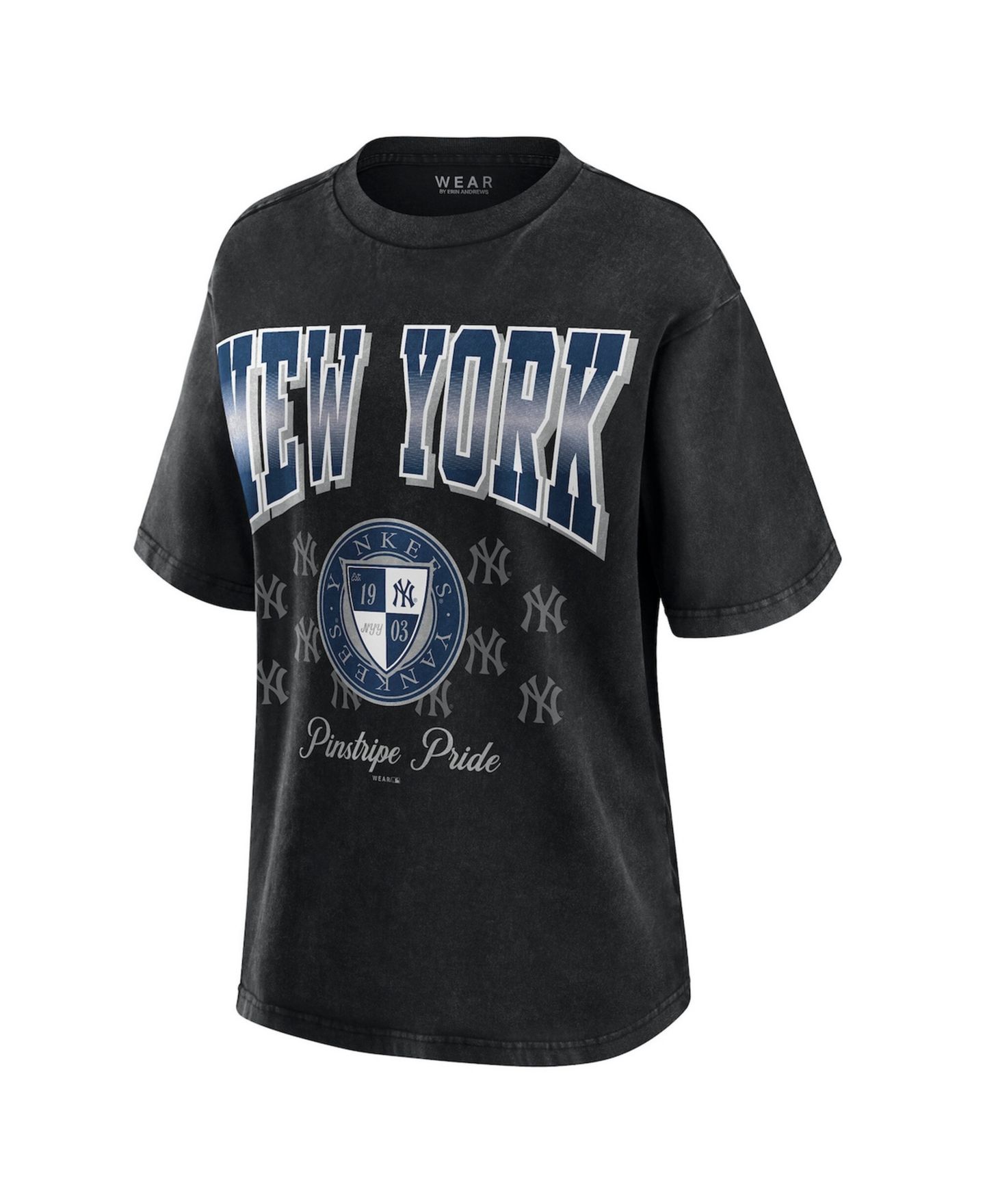 Женская футболка WEAR by Erin Andrews Black New York Yankees Oversized Boyfriend — фото 4