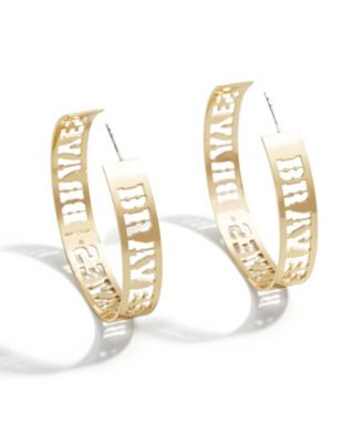 x Baublebar Atlanta Braves Large Cutout Hoop Earrings