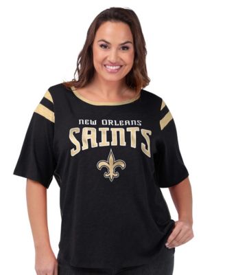 Women's Black New Orleans Saints Plus Size Linebacker T-Shirt