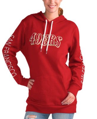 Women's Scarlet San Francisco 49ers Extra Inning Pullover Hoodie