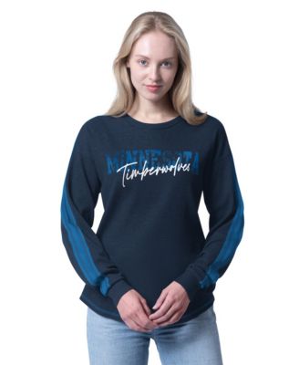 Women's Navy Minnesota Timberwolves Advantage Tri-Blend Long Sleeve T-Shirt
