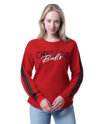 Women's Red Chicago Bulls Advantage Tri-blend Long Sleeve T-Shirt