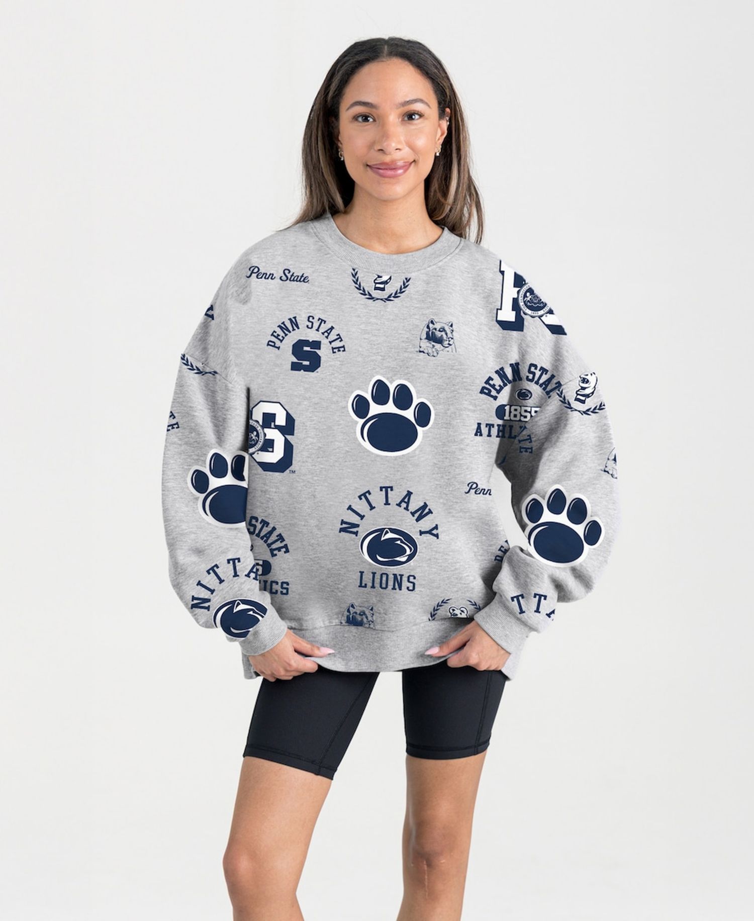 Women's Gray Penn State Nittany Lions Always on Repeat Fleece Sweatshirt